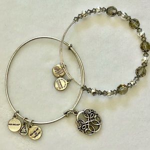 Alex and Ani silver bracelet set